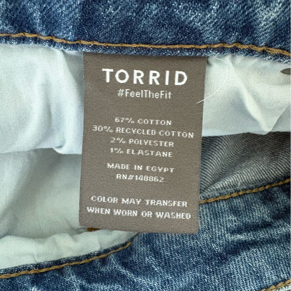 Torrid Barrel High Rise Drapey Denim Ranch Water Casual Straight Leg Jeans 12R - Picture 4 of 10